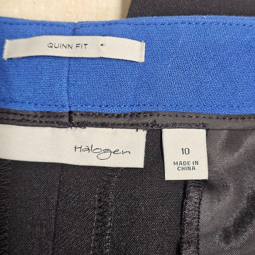 Halogen Womens Sz 10 Tuxedo Strip Dress Pants Black Blue Goth Professional - Picture 3 of 8